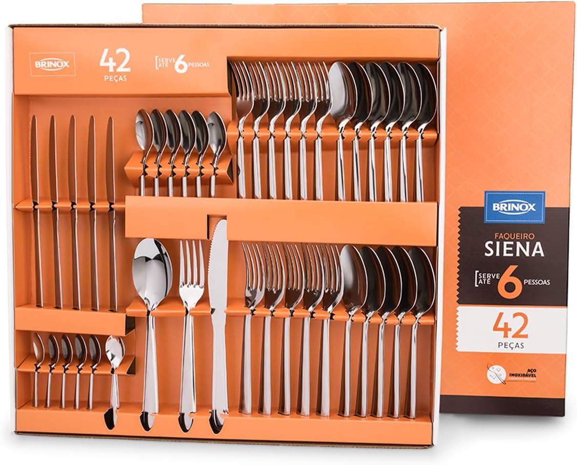 Brinox - Faqueiro Siena 42 Peças - Aço Inox