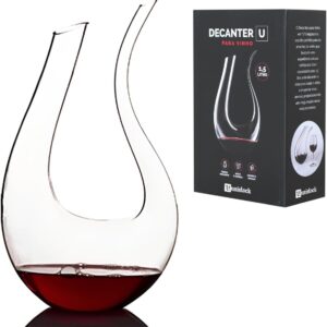 Decanter De Cristal Em U 1500ml Aerador Para Vinhos Decantador