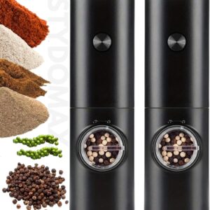 Kit 2 Moedor Elétrico de Sal e Pimenta Tempero